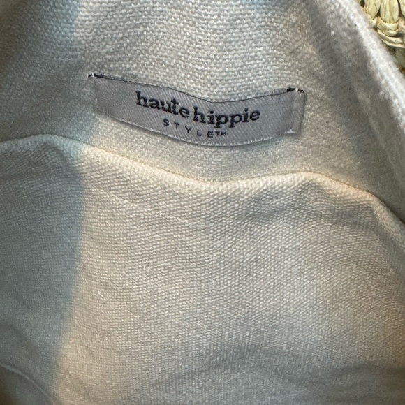 Haute Hippie Style Handwoven  Raffia Pearl Embellished - Picture 3 of 7